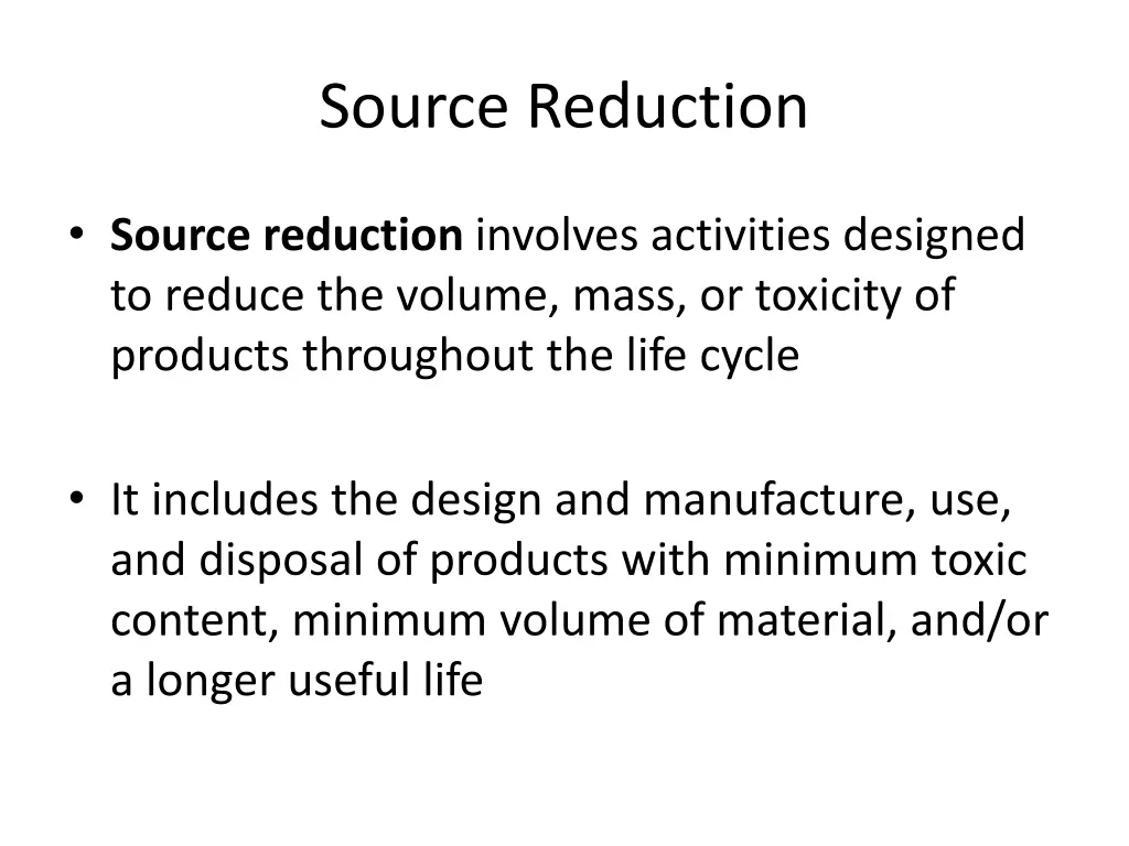 source reduction