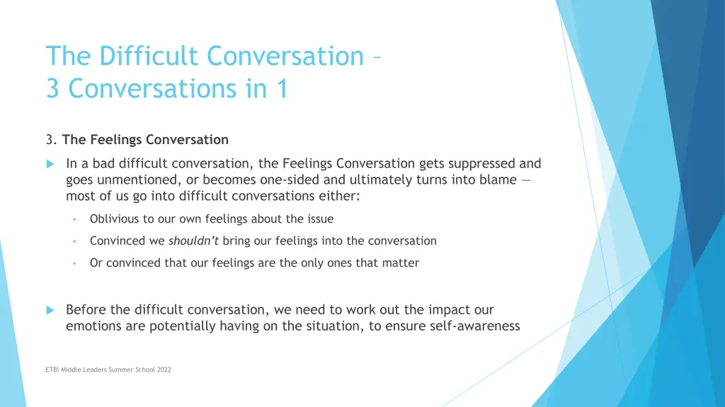 the difficult conversation 3 conversations in 1 2