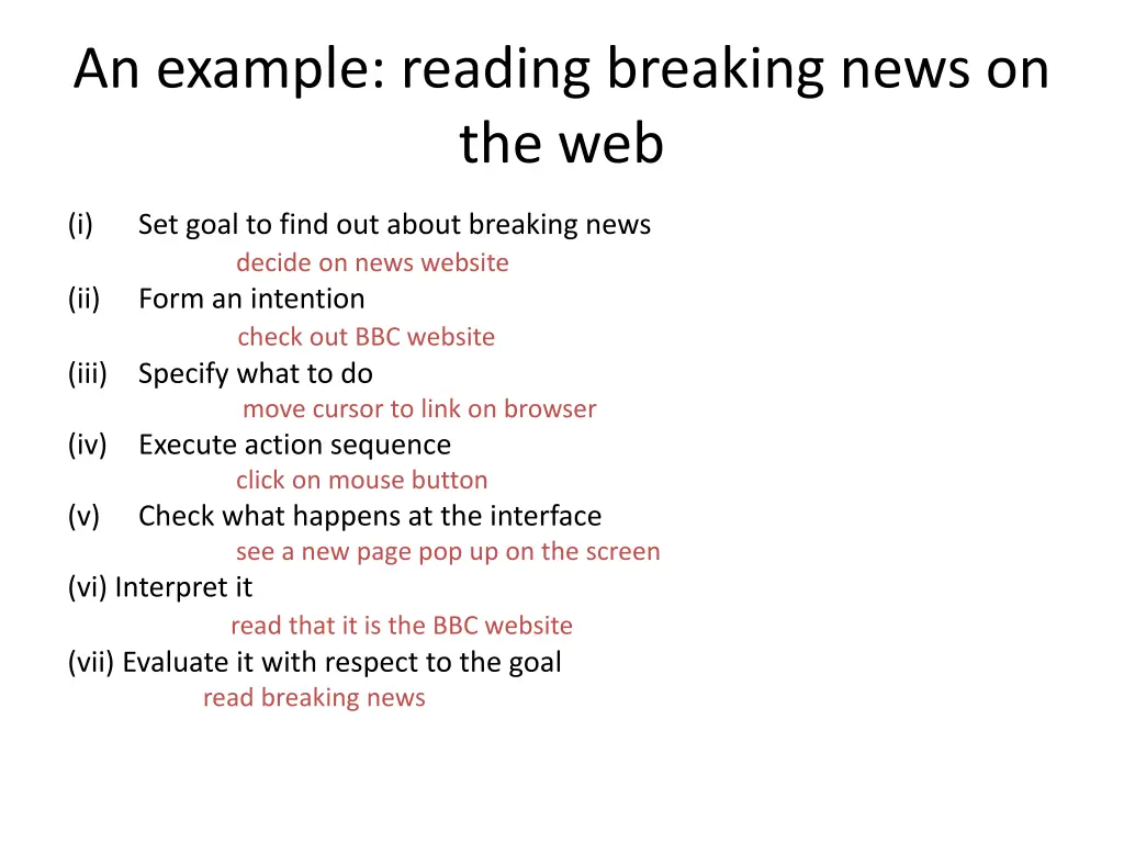 an example reading breaking news on the web