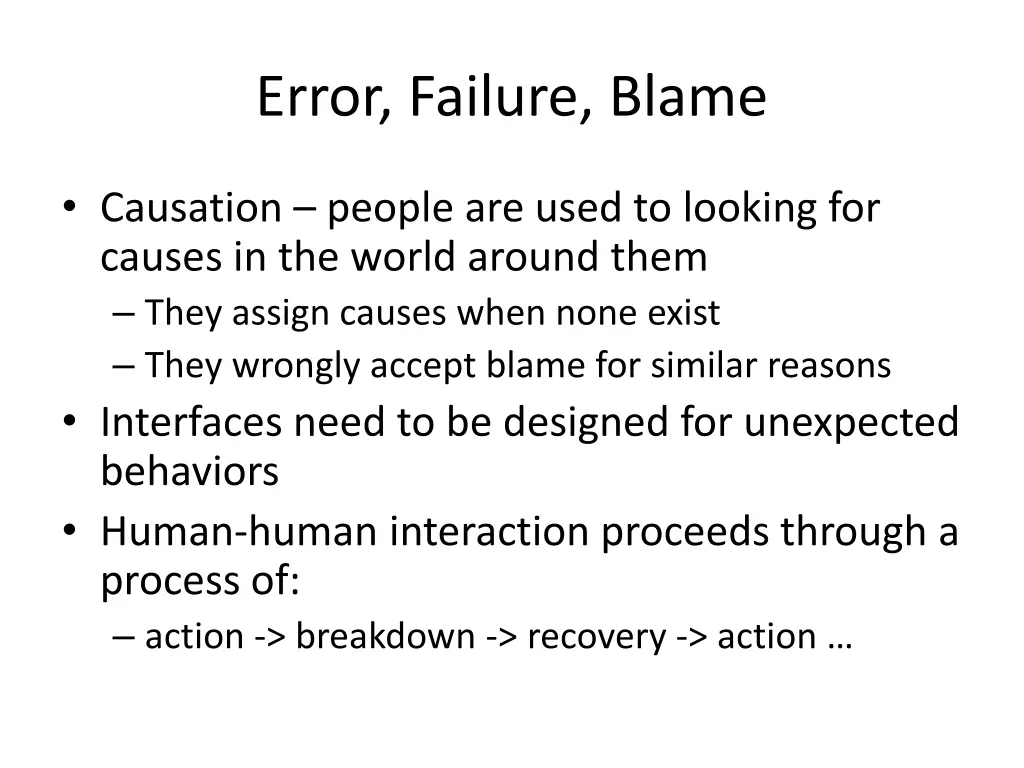 error failure blame