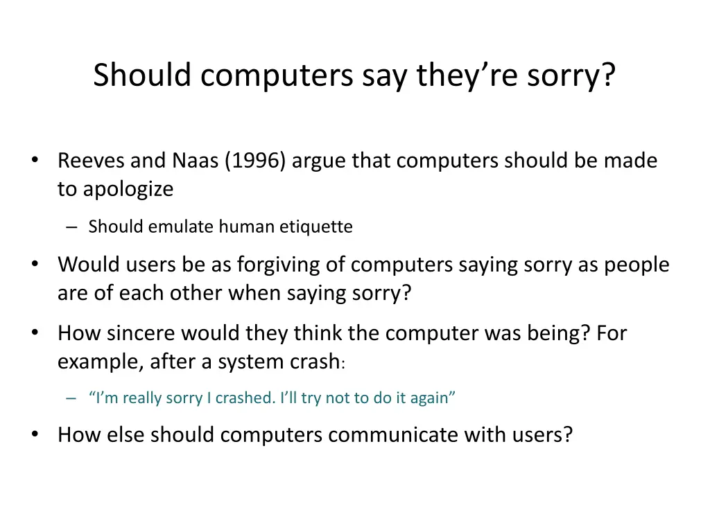 should computers say they re sorry