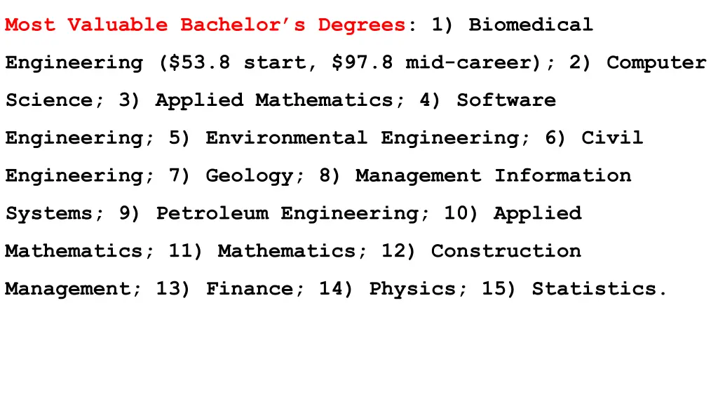 most valuable bachelor s degrees 1 biomedical