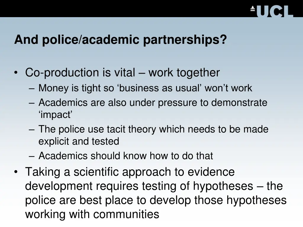 and police academic partnerships