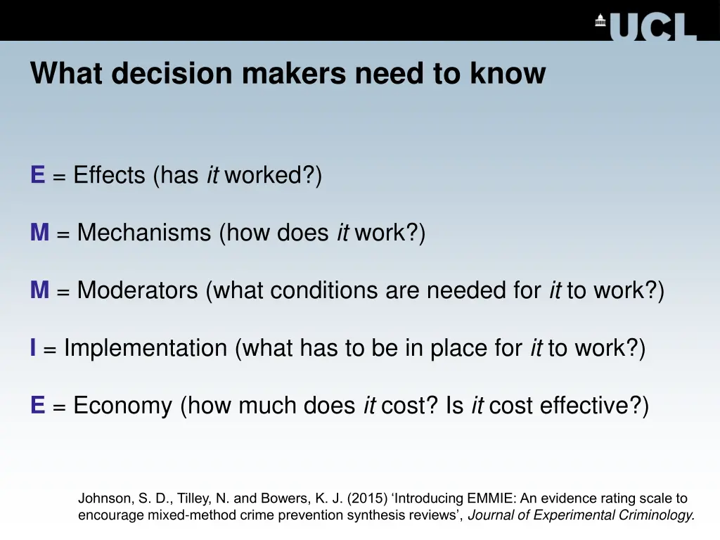 what decision makers need to know