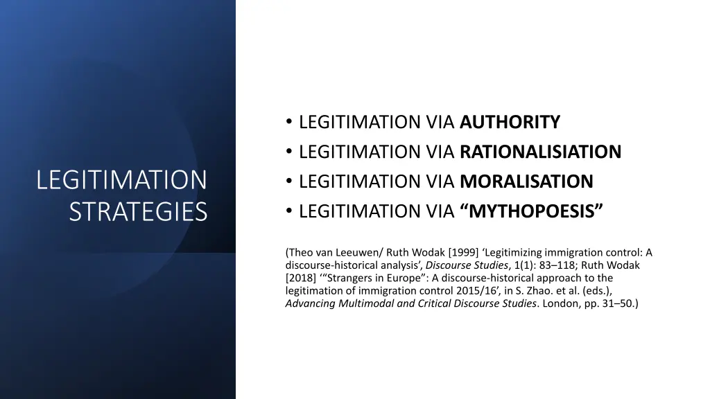 legitimation via authority legitimation