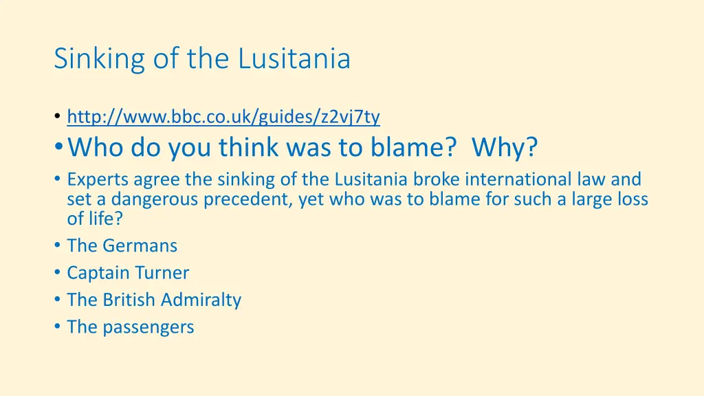 sinking of the lusitania