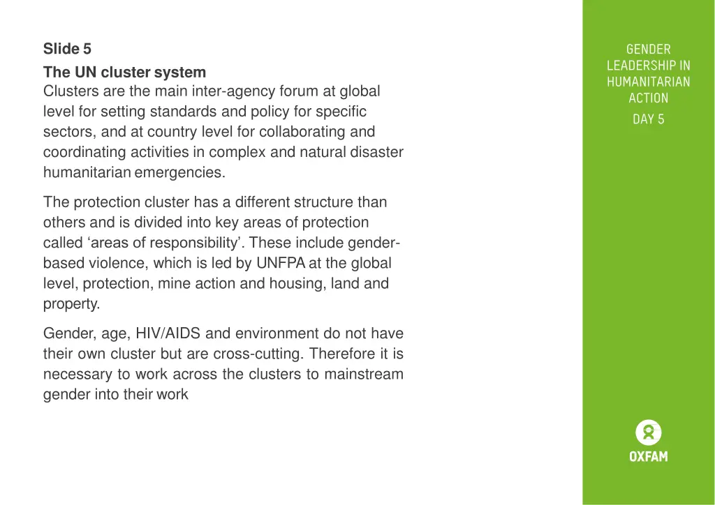 slide 5 the un cluster system clusters