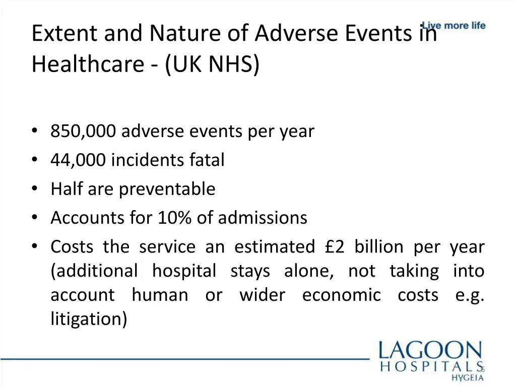 extent and nature of adverse events in healthcare