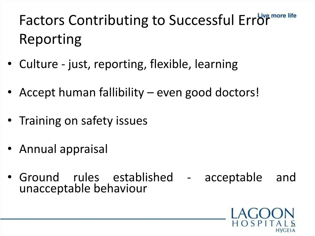 factors contributing to successful error reporting