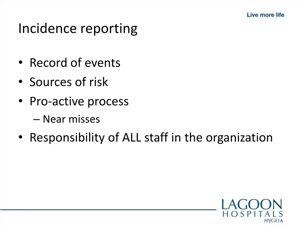 incidence reporting