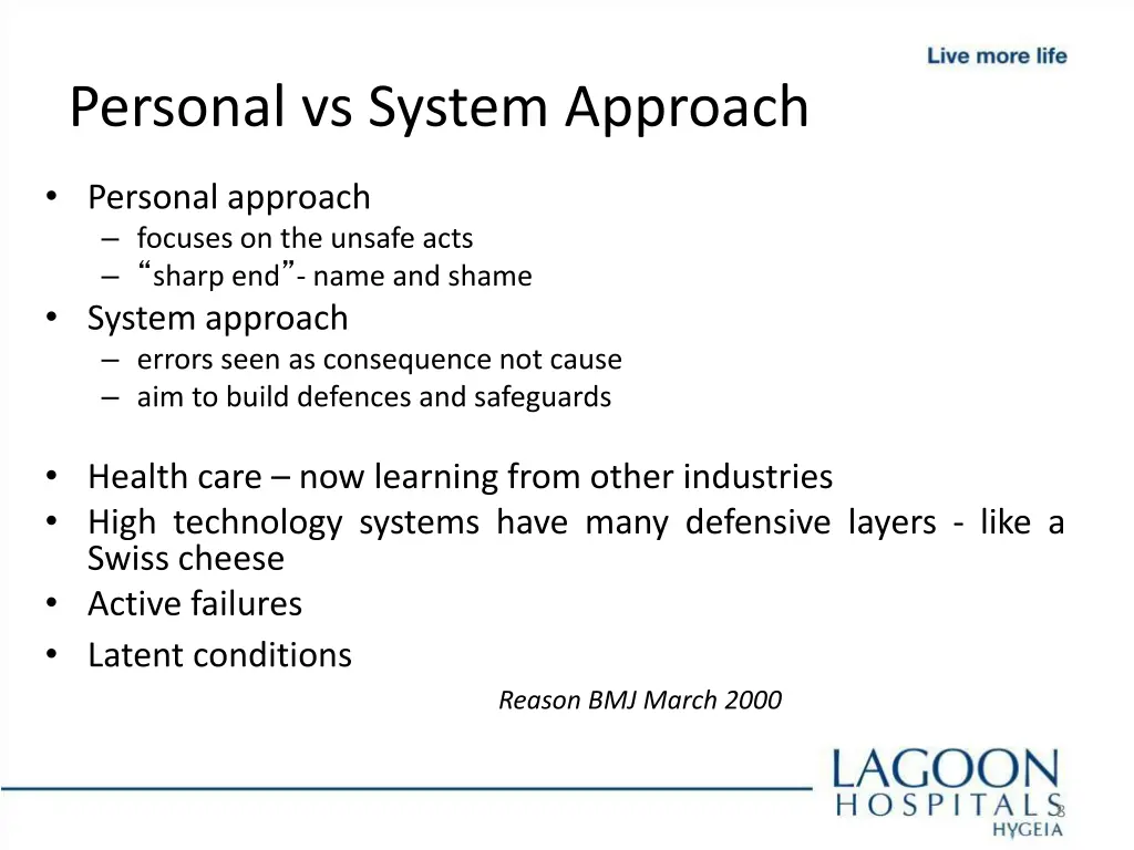 personal vs system approach