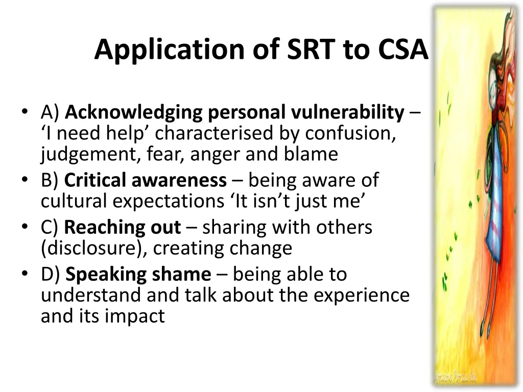 application of srt to csa