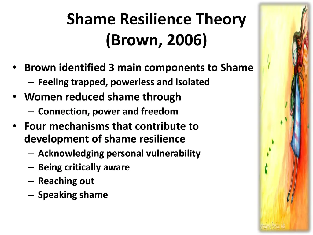 shame resilience theory brown 2006