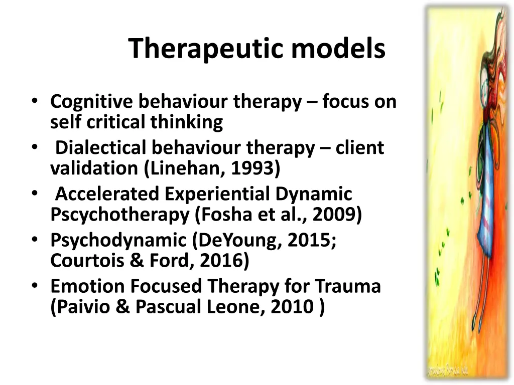 therapeutic models