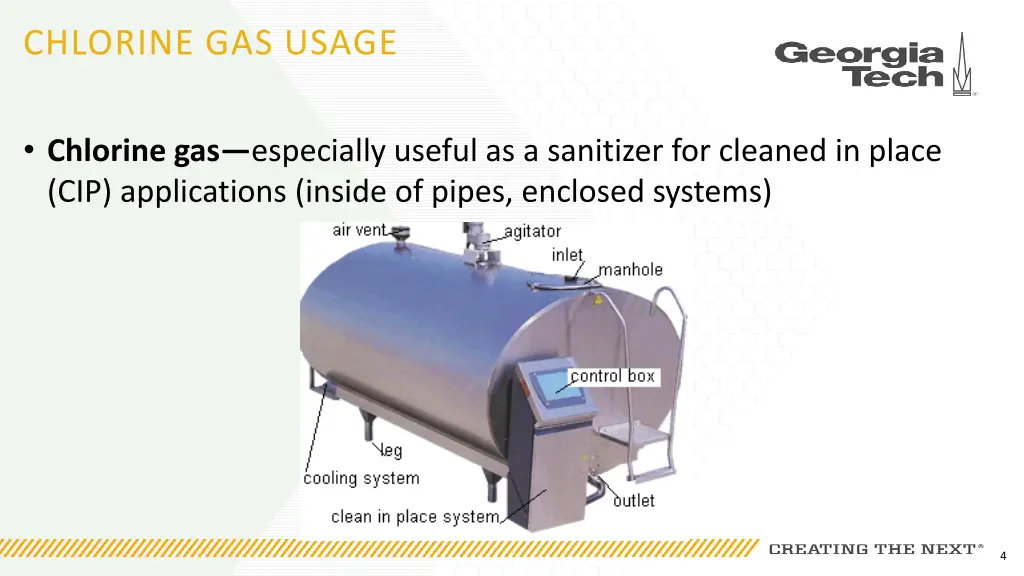 chlorine gas usage