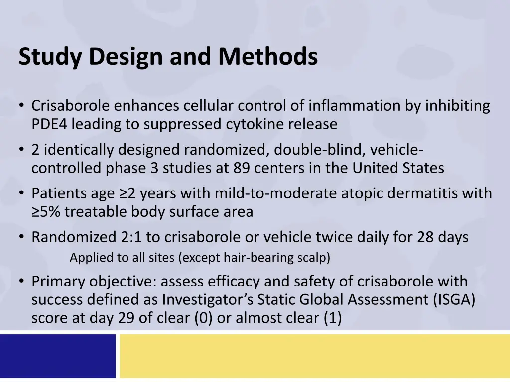 study design and methods