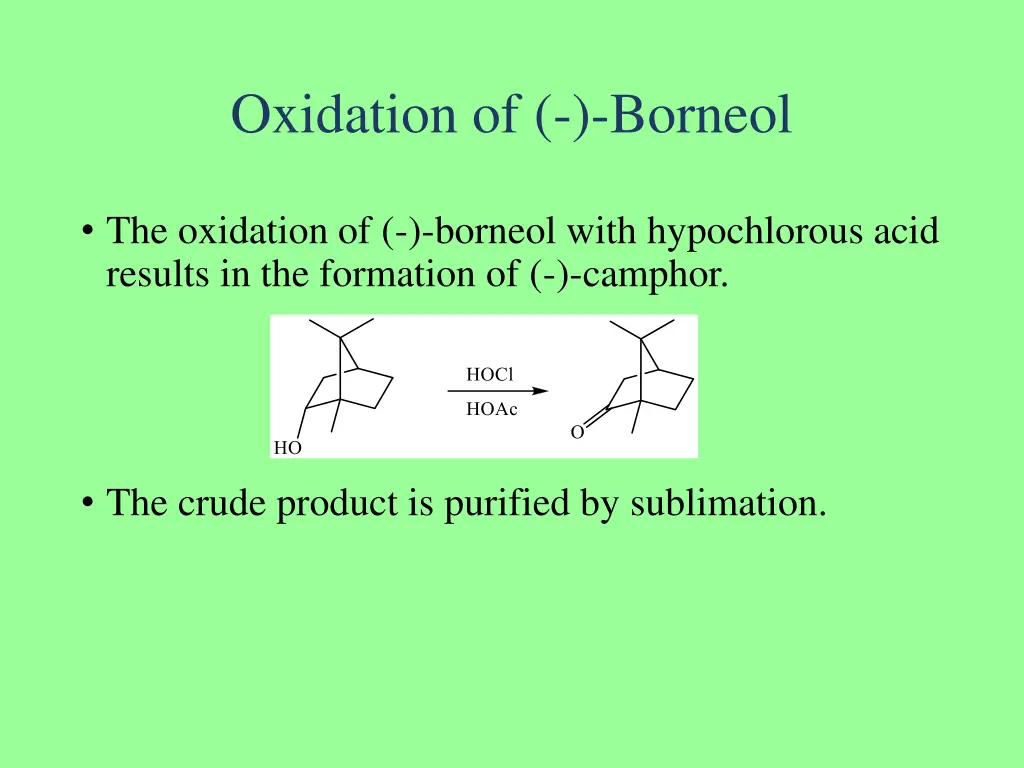 oxidation of borneol