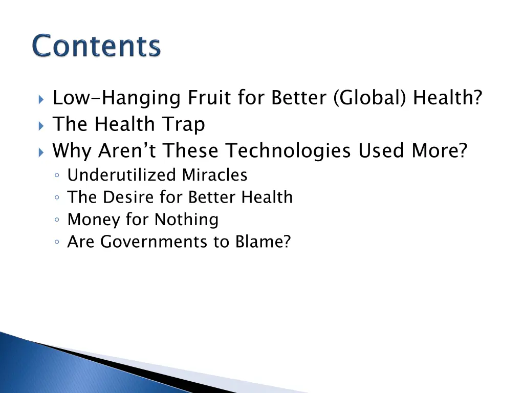 low hanging fruit for better global health 1