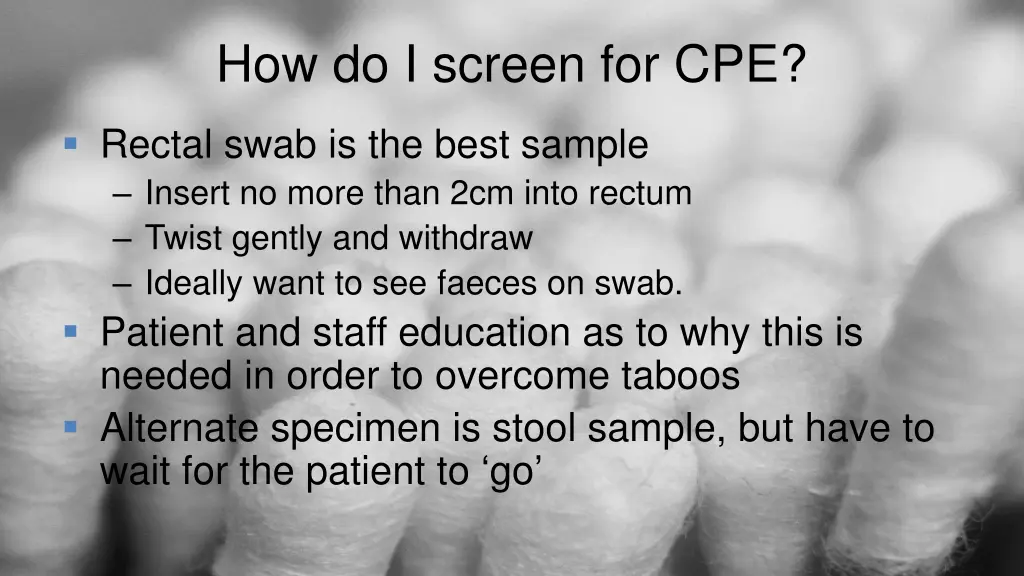 how do i screen for cpe