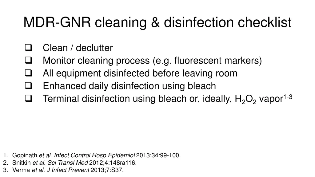 mdr gnr cleaning disinfection checklist