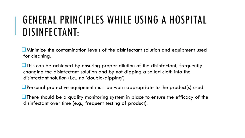 general principles while using a hospital 1