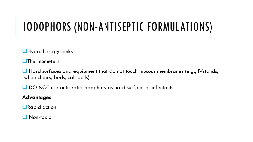 iodophors non antiseptic formulations