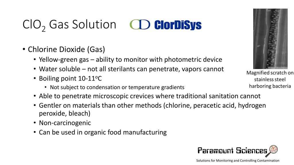 clo 2 gas solution