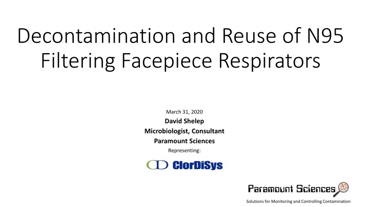 decontamination and reuse of n95 filtering