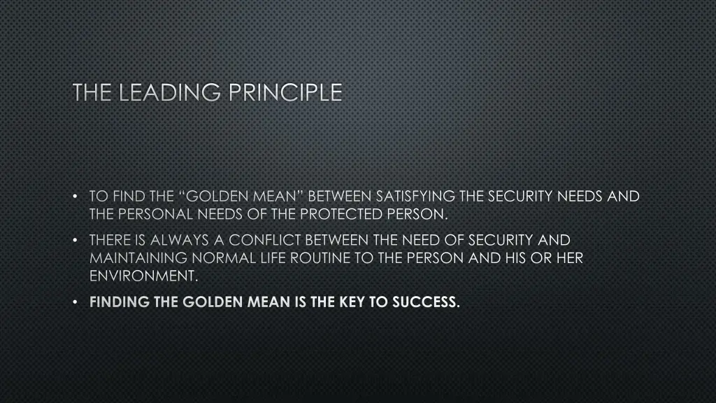 the leading principle