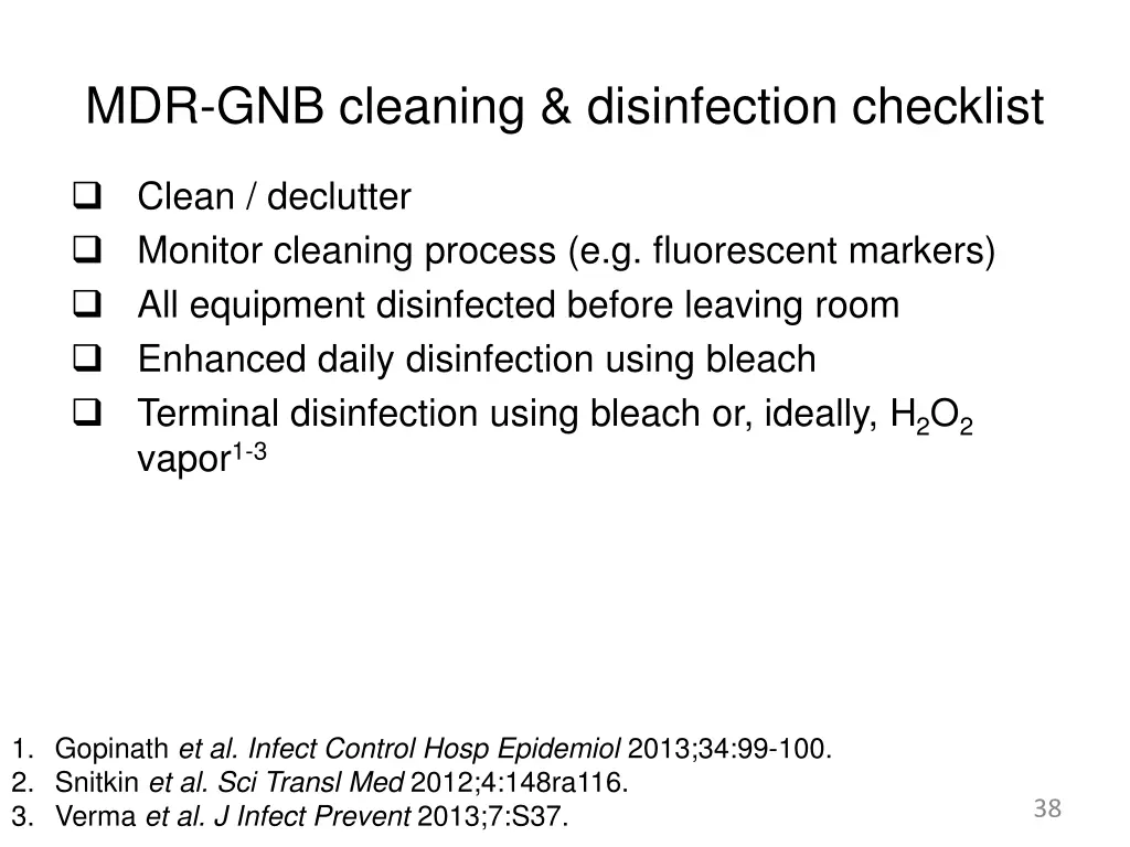 mdr gnb cleaning disinfection checklist