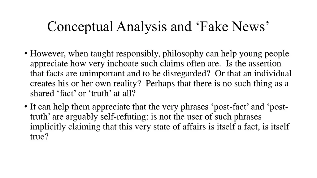 conceptual analysis and fake news