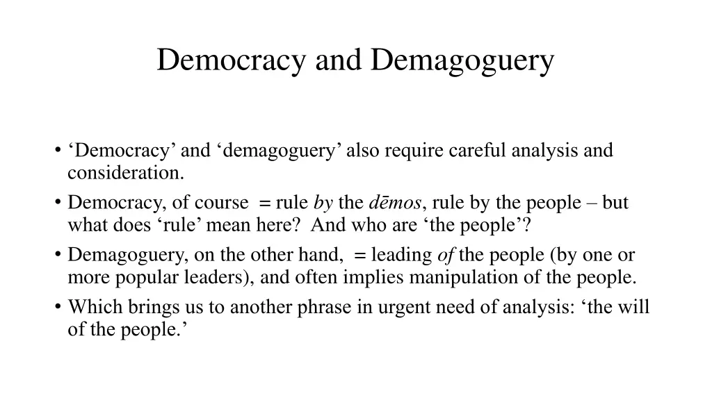 democracy and demagoguery