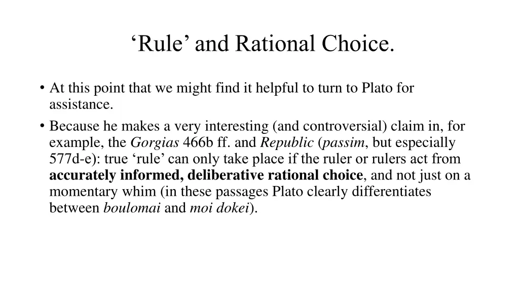 rule and rational choice