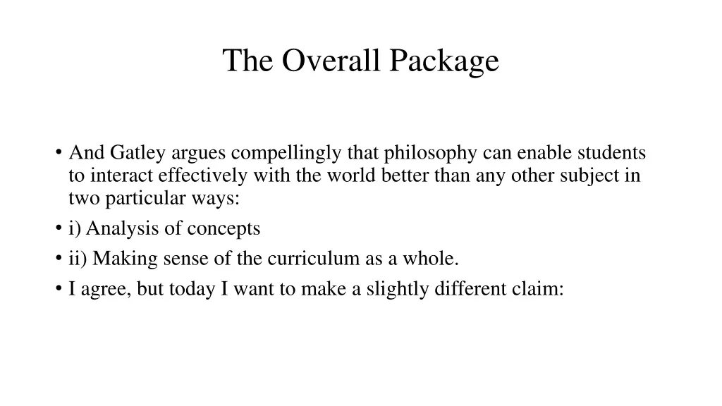 the overall package 1