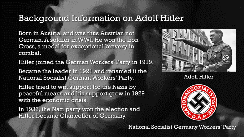 background information on adolf hitler