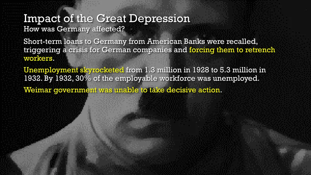 impact of the great depression how was germany