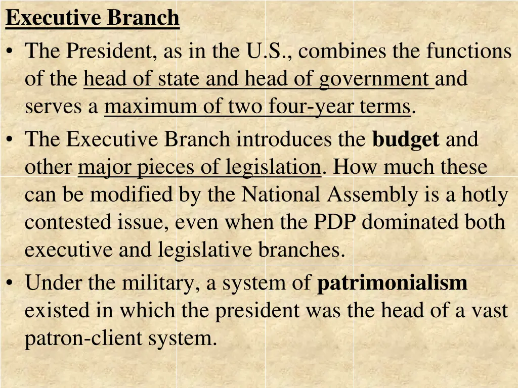 executive branch the president