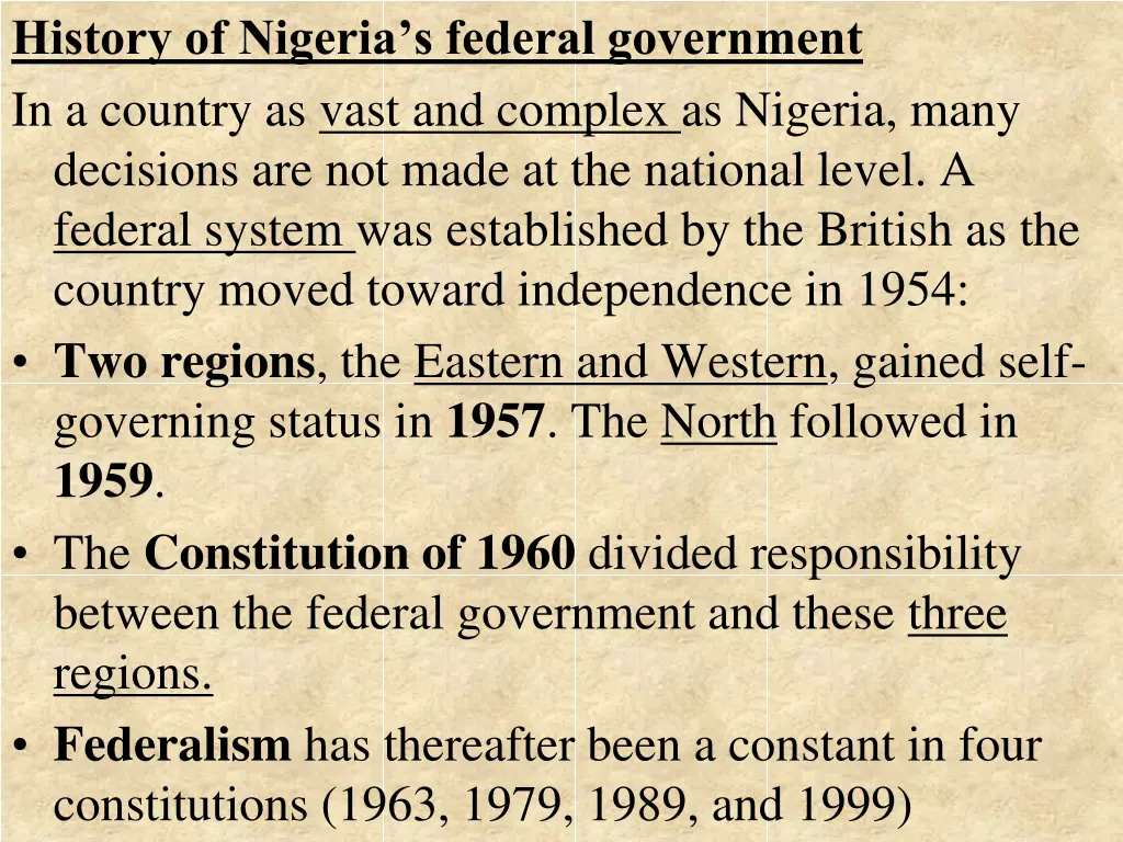 history of nigeria s federal government