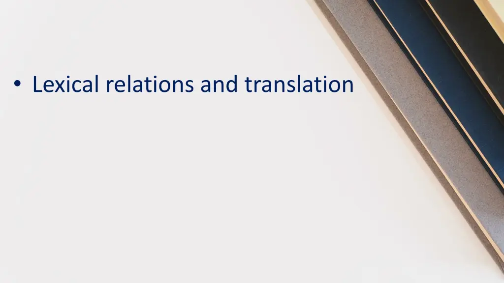 lexical relations and translation