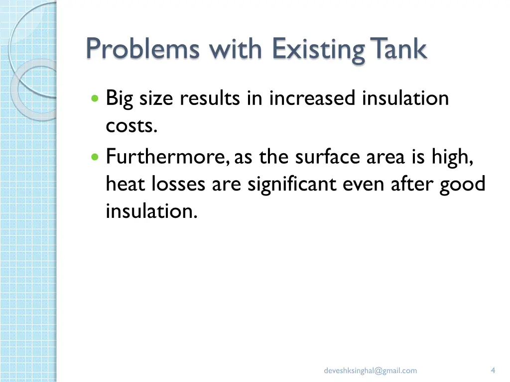 problems with existing tank 1