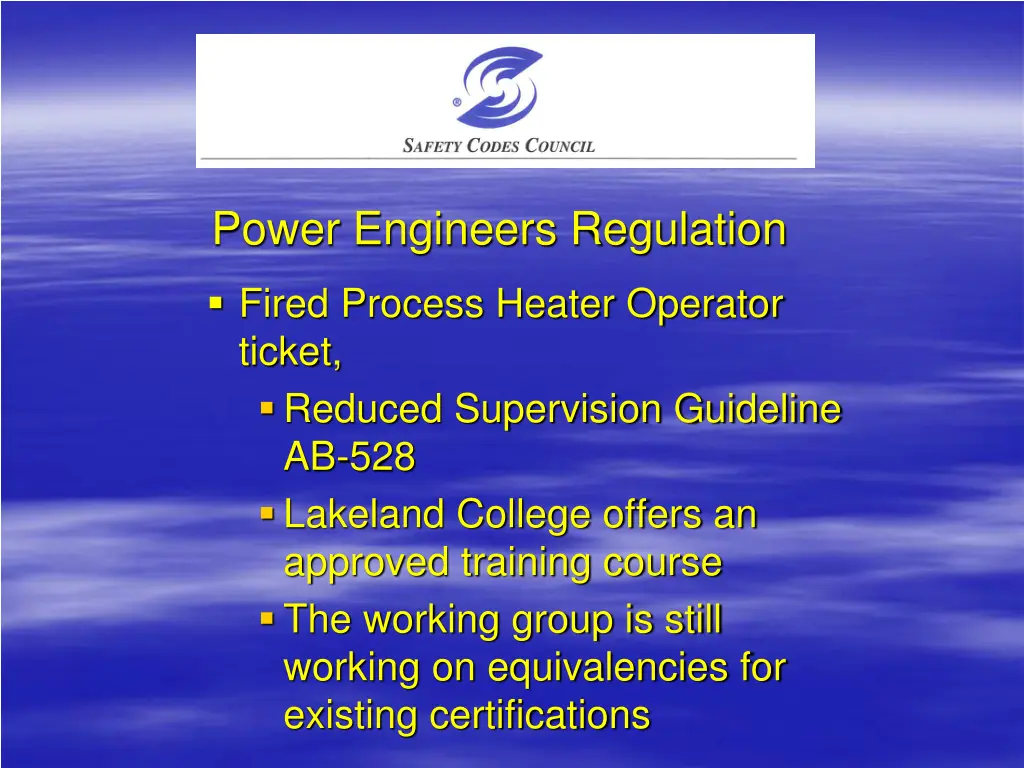 power engineers regulation