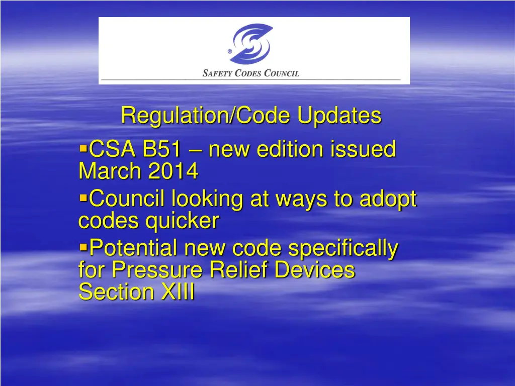 regulation code updates csa b51 new edition