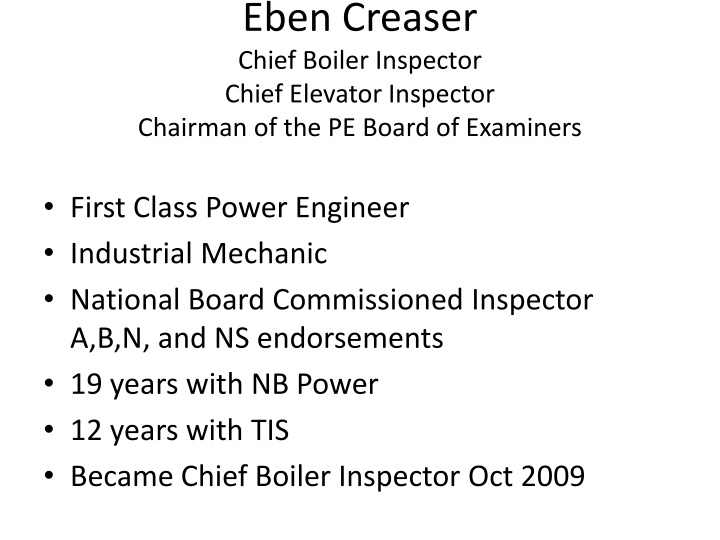 eben creaser chief boiler inspector chief