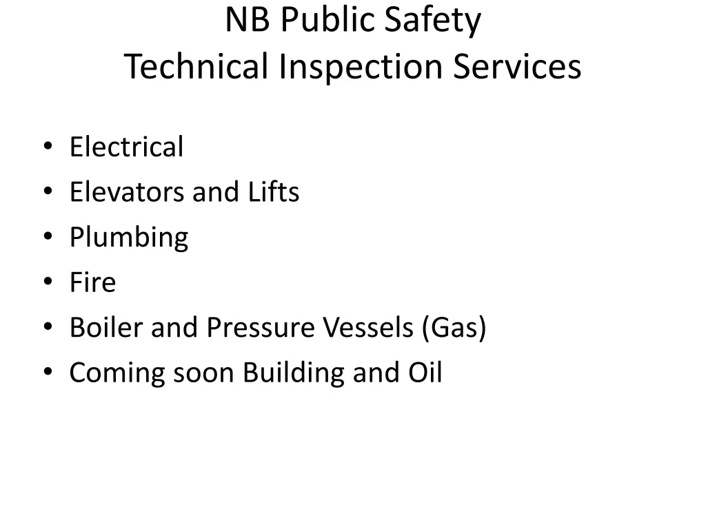 nb public safety technical inspection services