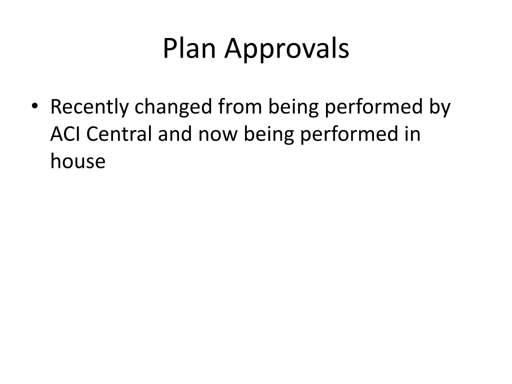 plan approvals