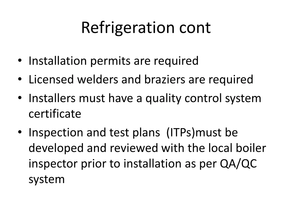 refrigeration cont