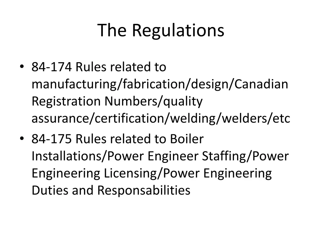 the regulations