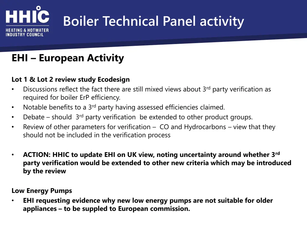 boiler technical panel activity