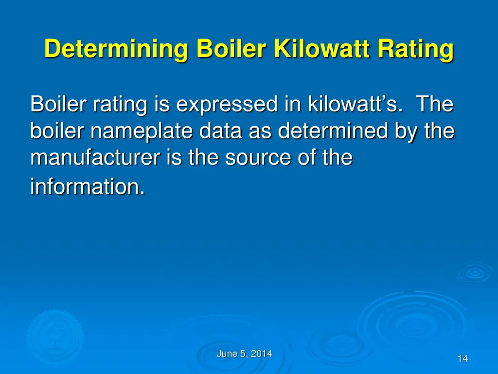 determining boiler kilowatt rating