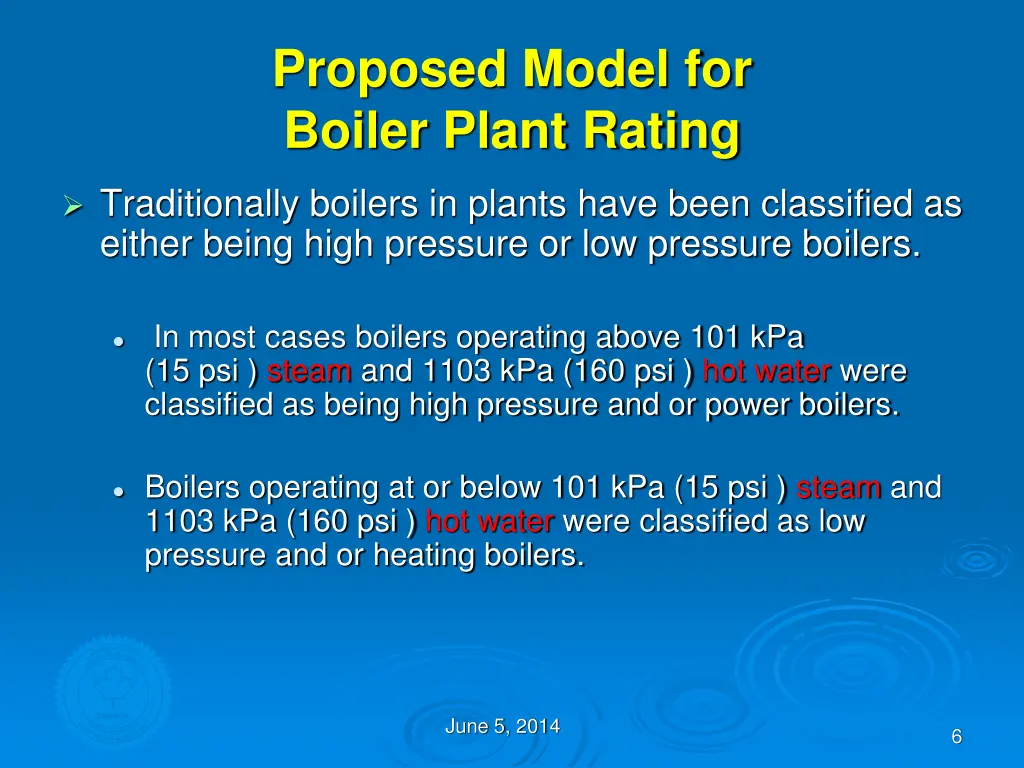 proposed model for boiler plant rating